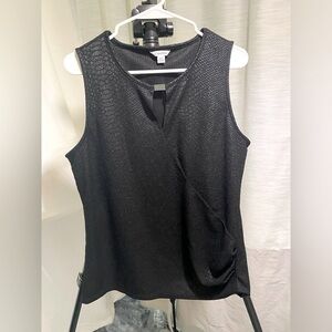 Calvin Klein, black snake skin print short sleeve shirt size L